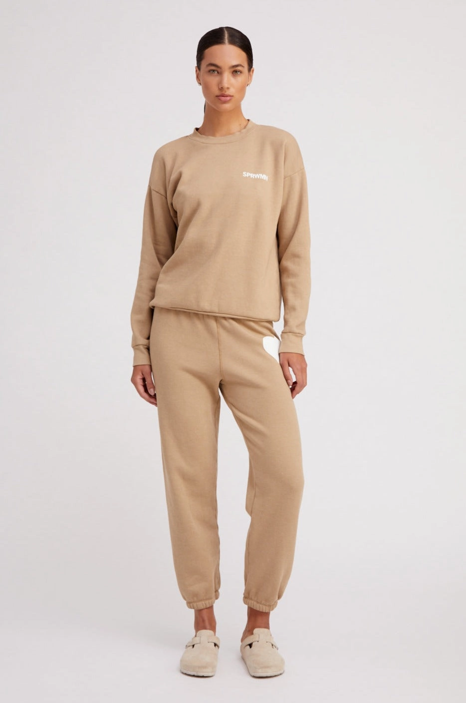 Khaki Heart Sweatpants Fashion Blouse