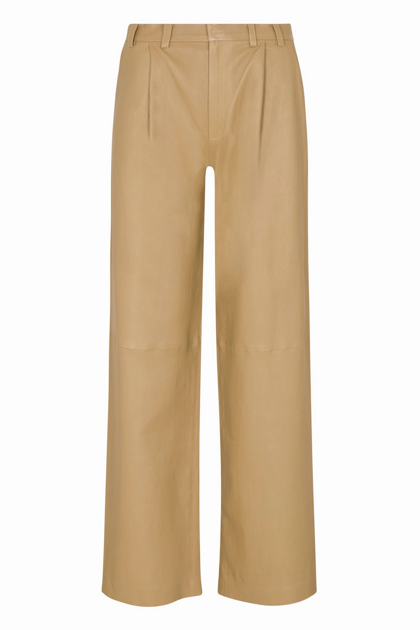 Khaki Leather Pleated Trousers Cozy Movement Layering Essential