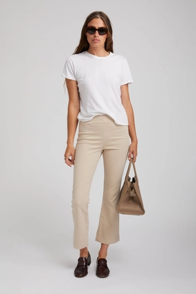 Thermal Regulating Fabric Stylish Appearance Khaki Twill Crop Flare