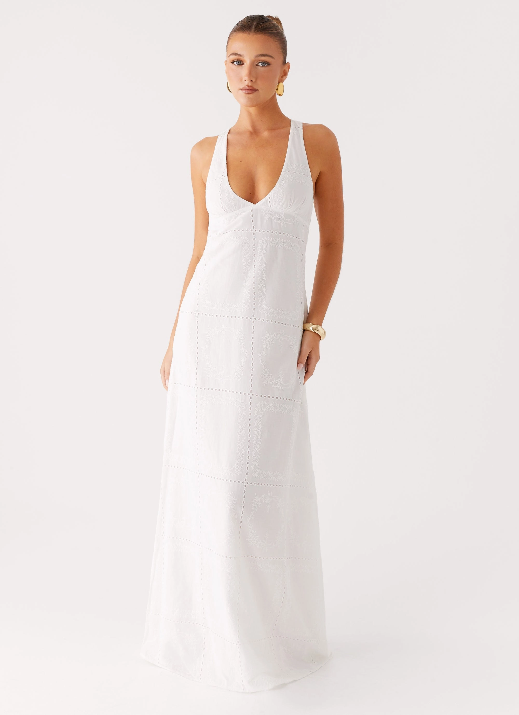 Kiana Halter Maxi Dress - White Casual event outfit