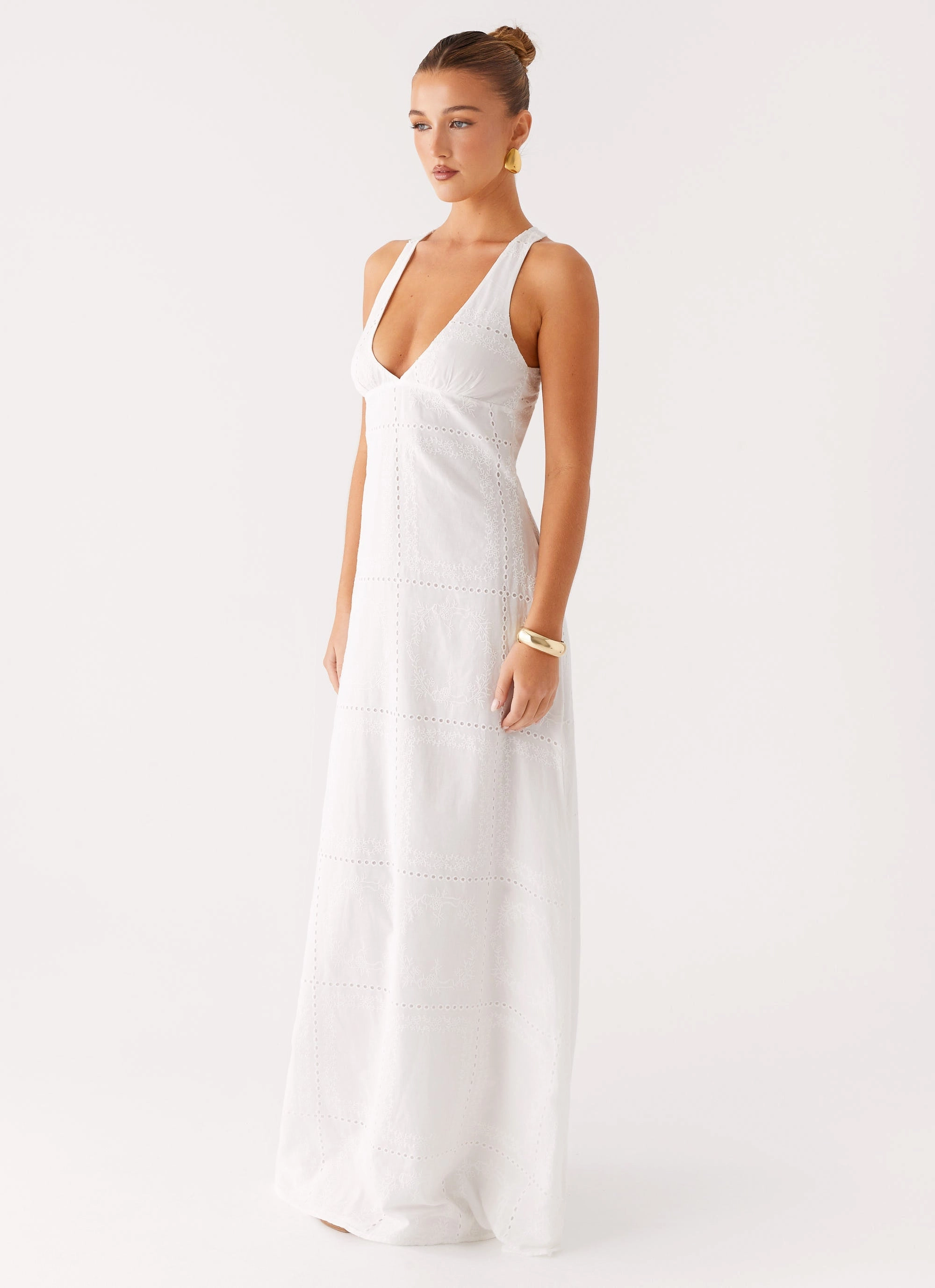 Quiet Mood Kiana Halter Maxi Dress - White