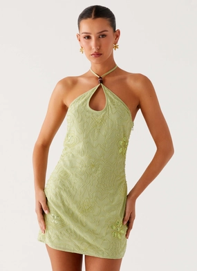 Kiara Beaded Mini Dress - Mint Flawless Construction Anti-Static-Finish