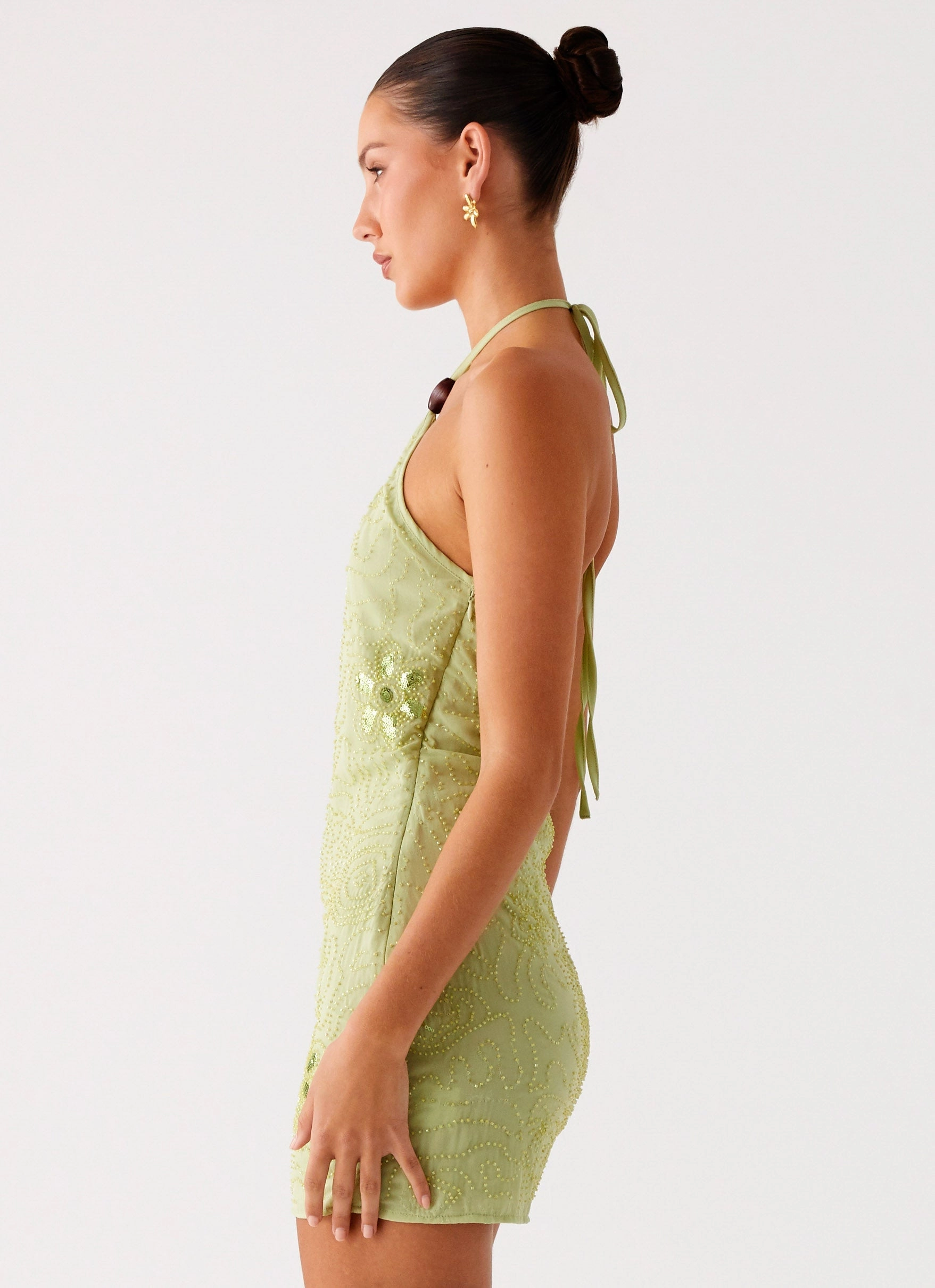 Stylish party wear Simple formal dress Kiara Beaded Mini Dress - Mint
