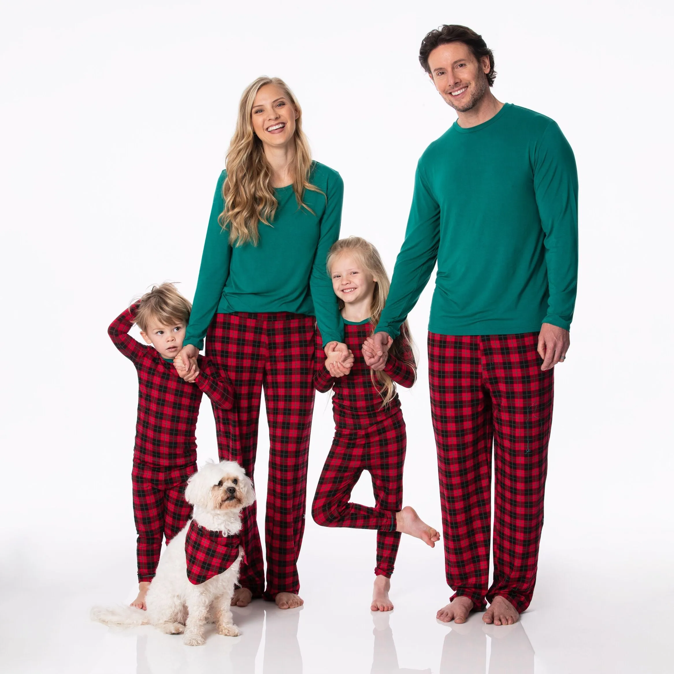 Kickee Pants Women's Long Sleeve Loosey Goosey Tee & Pajama Pants Set - Anniversary Plaid