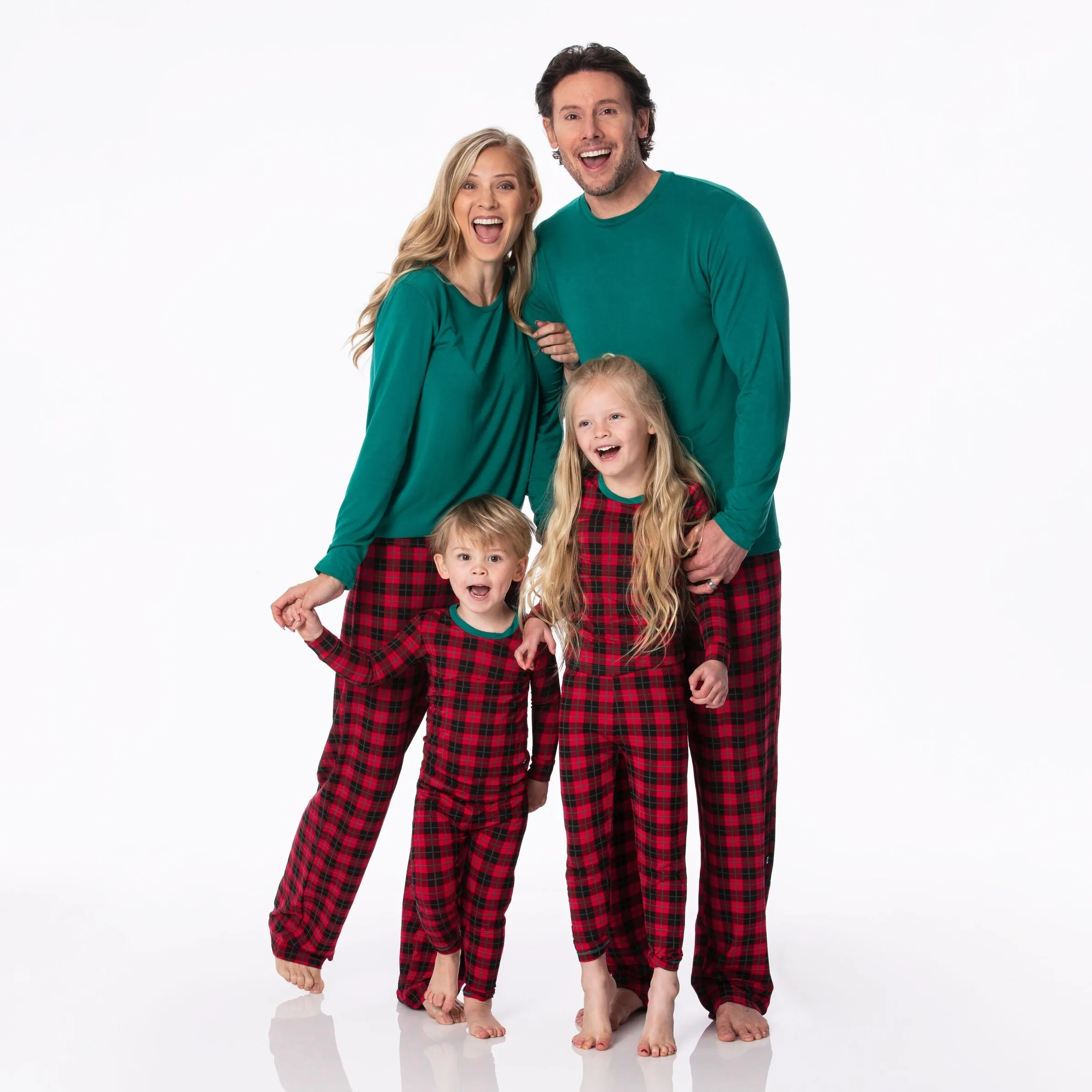 Kickee Pants Women's Long Sleeve Loosey Goosey Tee & Pajama Pants Set - Anniversary Plaid