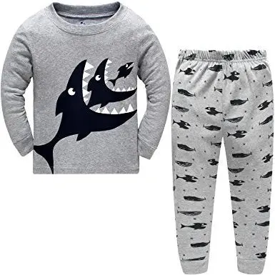 Kids Boys Cartoon Excavator Print Pyjamas Sets