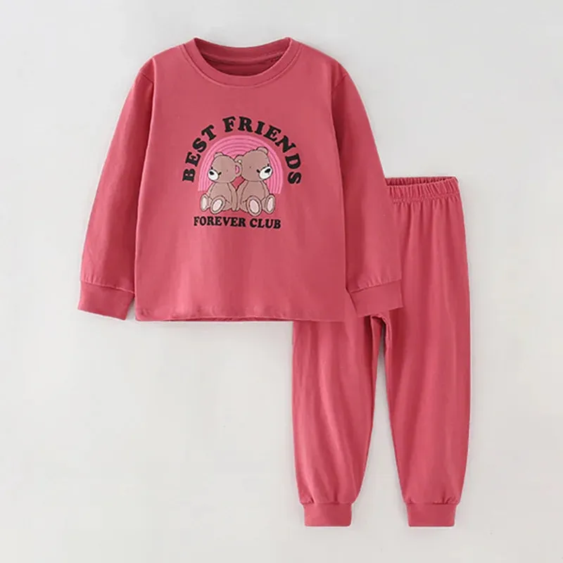 Kids Cartoon Design Cotton Sleepwear Sets