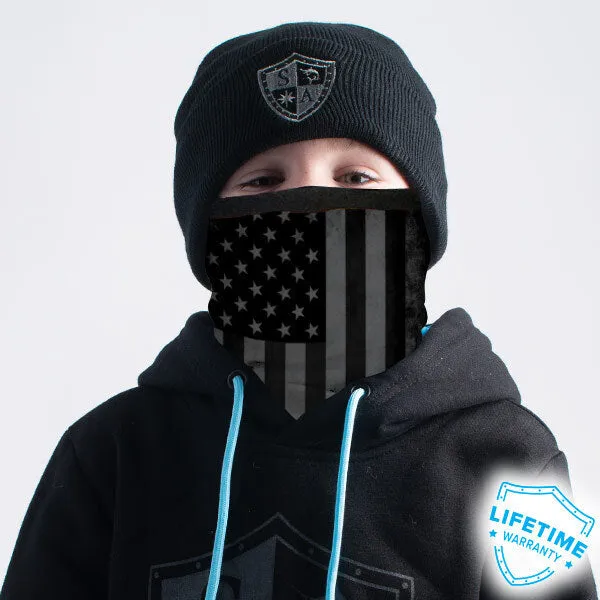 Kids Fleece Face Shields® | Blackout American Flag PreOrder