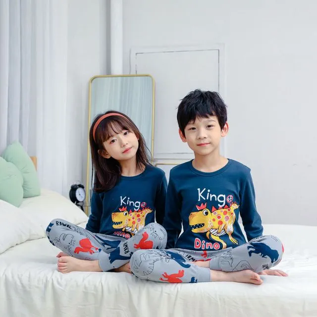 Kids Sleepwear baby girl spring cotton sets boys Homewear Pajamas children Pyjamas Kids Nightwear 2-13Y unisex teenage clothes