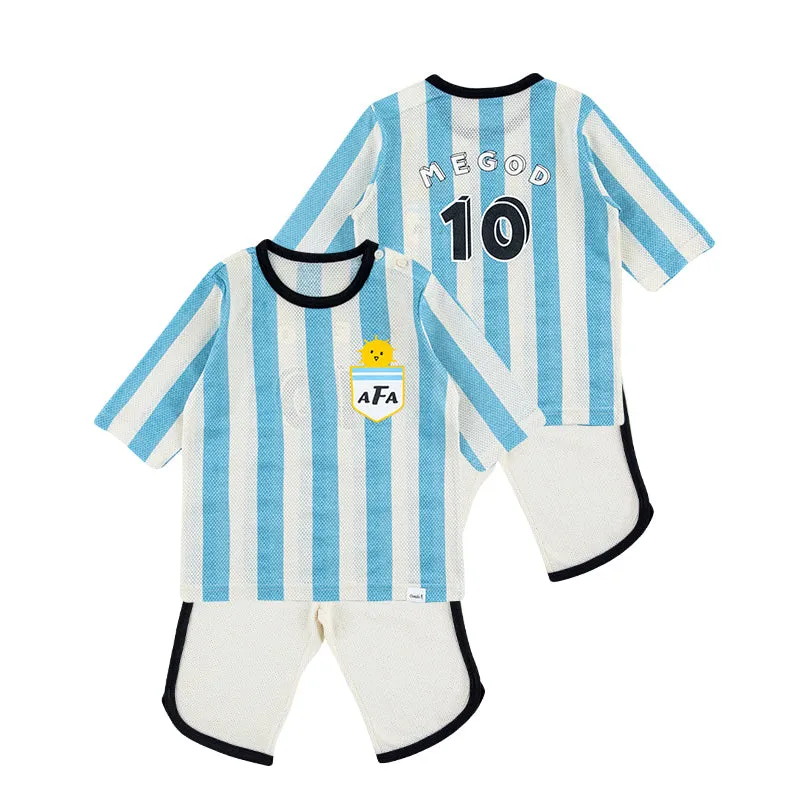 Kids Summer Short Shirt Cotton Cool Mesh Pajamas Set - AFA