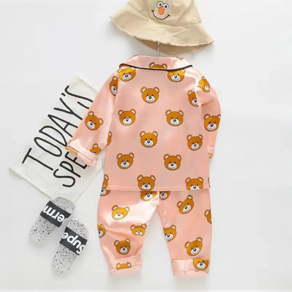 Kids Teddy Print Night Suit