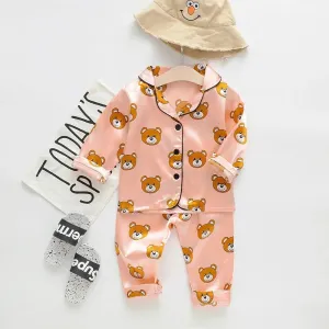 Kids Teddy Print Night Suit