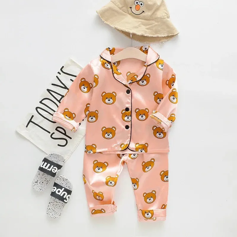 Kids Teddy Print Night Suit