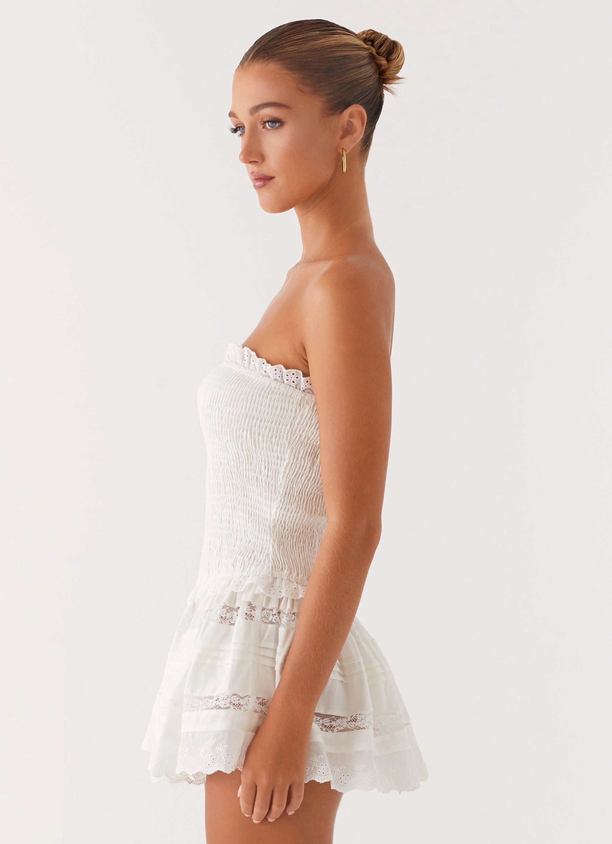 Structured Fit Kimia Mini Dress - White