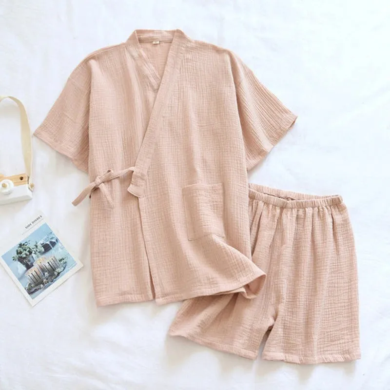 Kimono Pajamas Suit Couple Thin Cotton