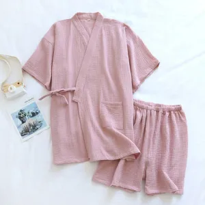 Kimono Pajamas Suit Couple Thin Cotton