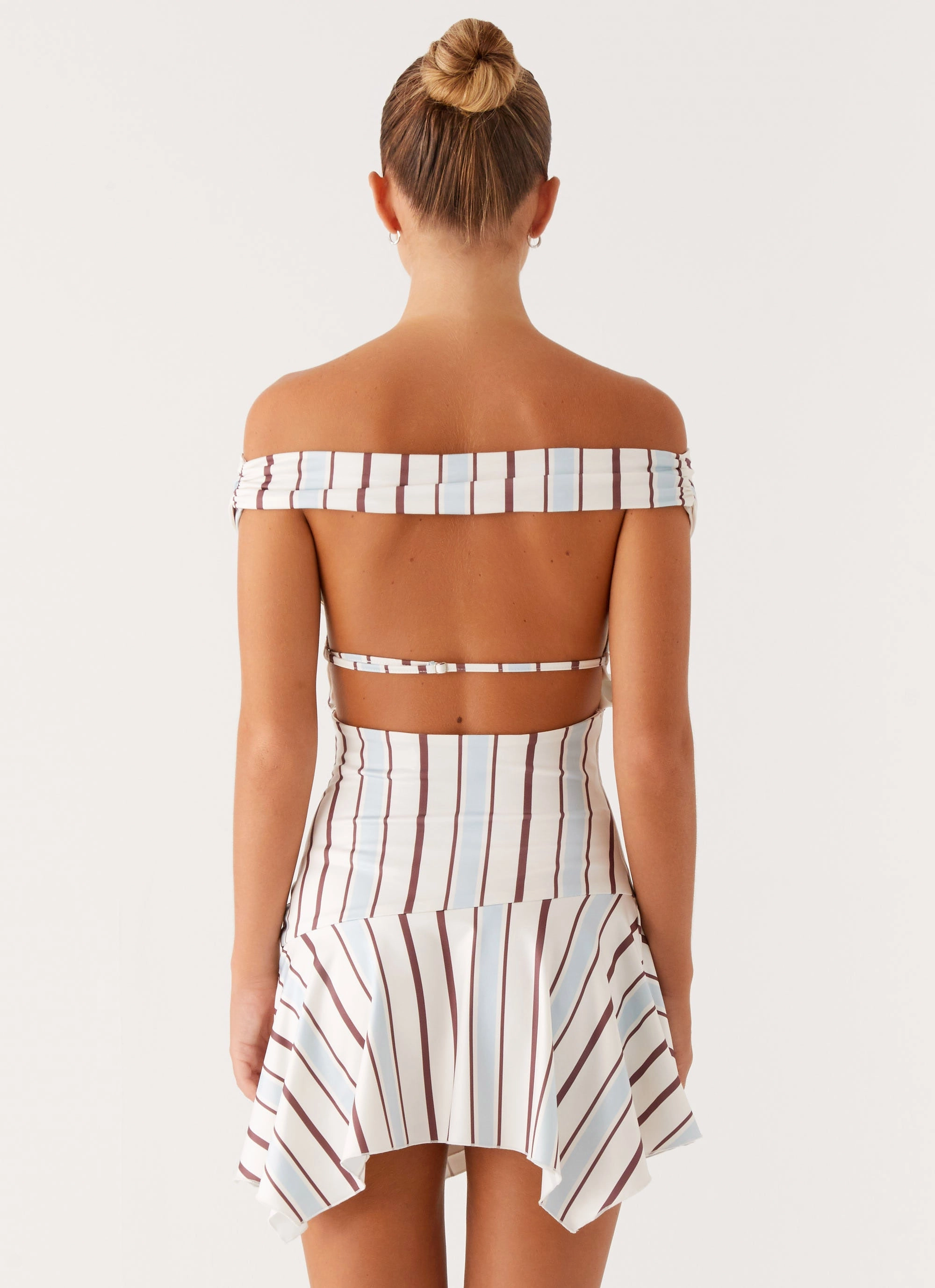 Kirby Mini Dress - Blue Stripe Easy Flow Sleek Volume