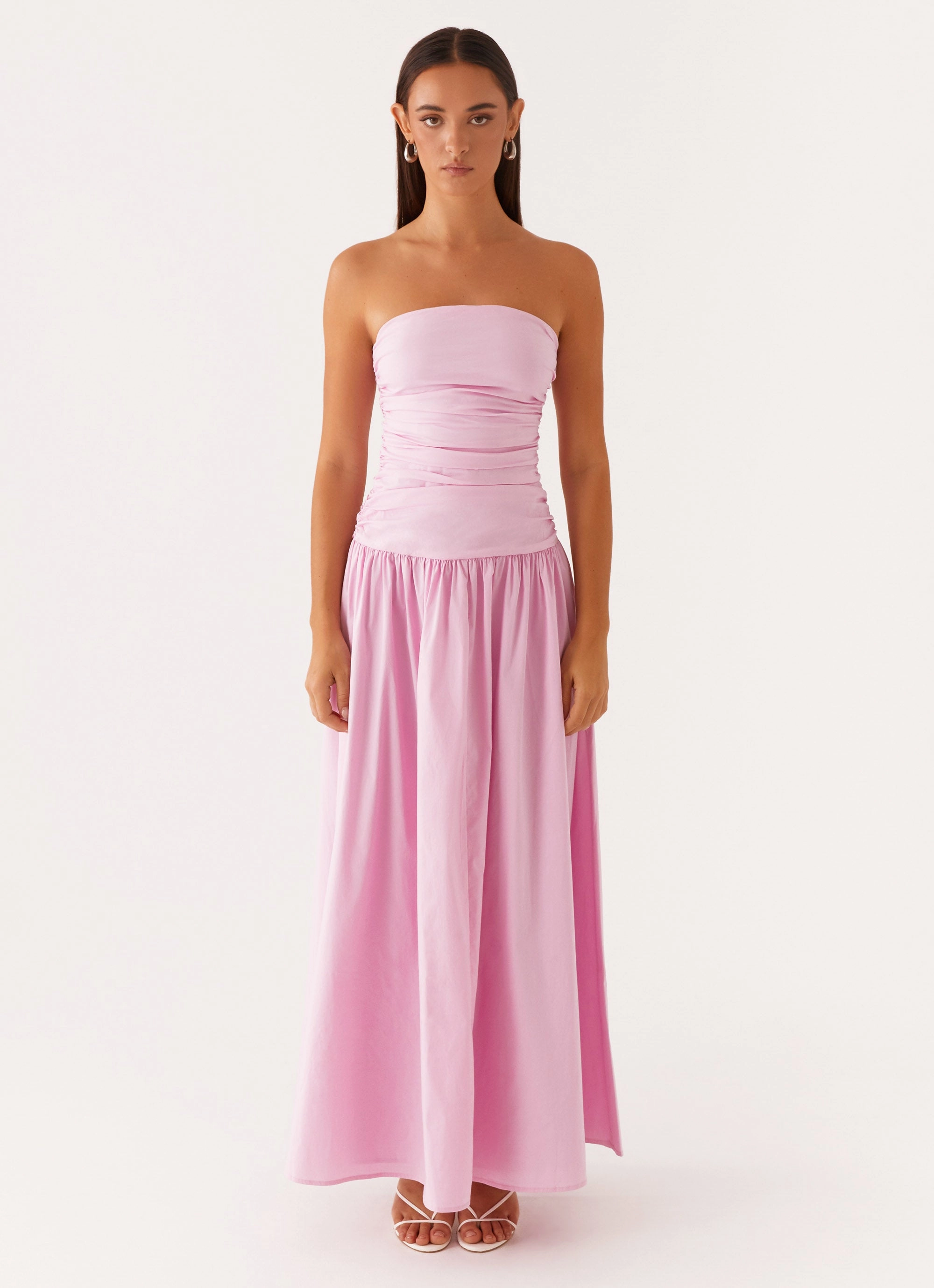 Carmel Maxi Dress - Pink Simple Form Fall Comfort