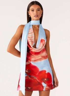 Free Shape Perfectly Styled Heidi Mini Dress - Turquoise Bloom