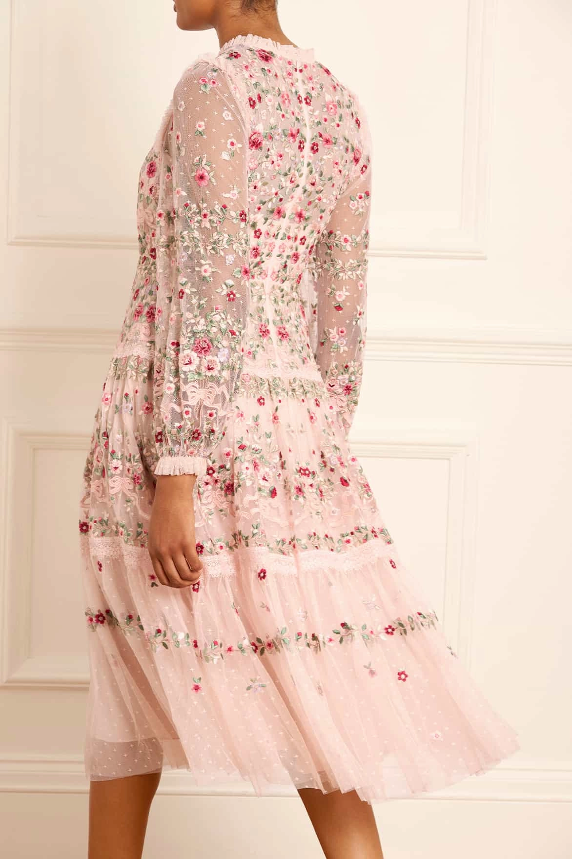 Ribbon Bouquet Midaxi Dress WrinkleResistantFinish
