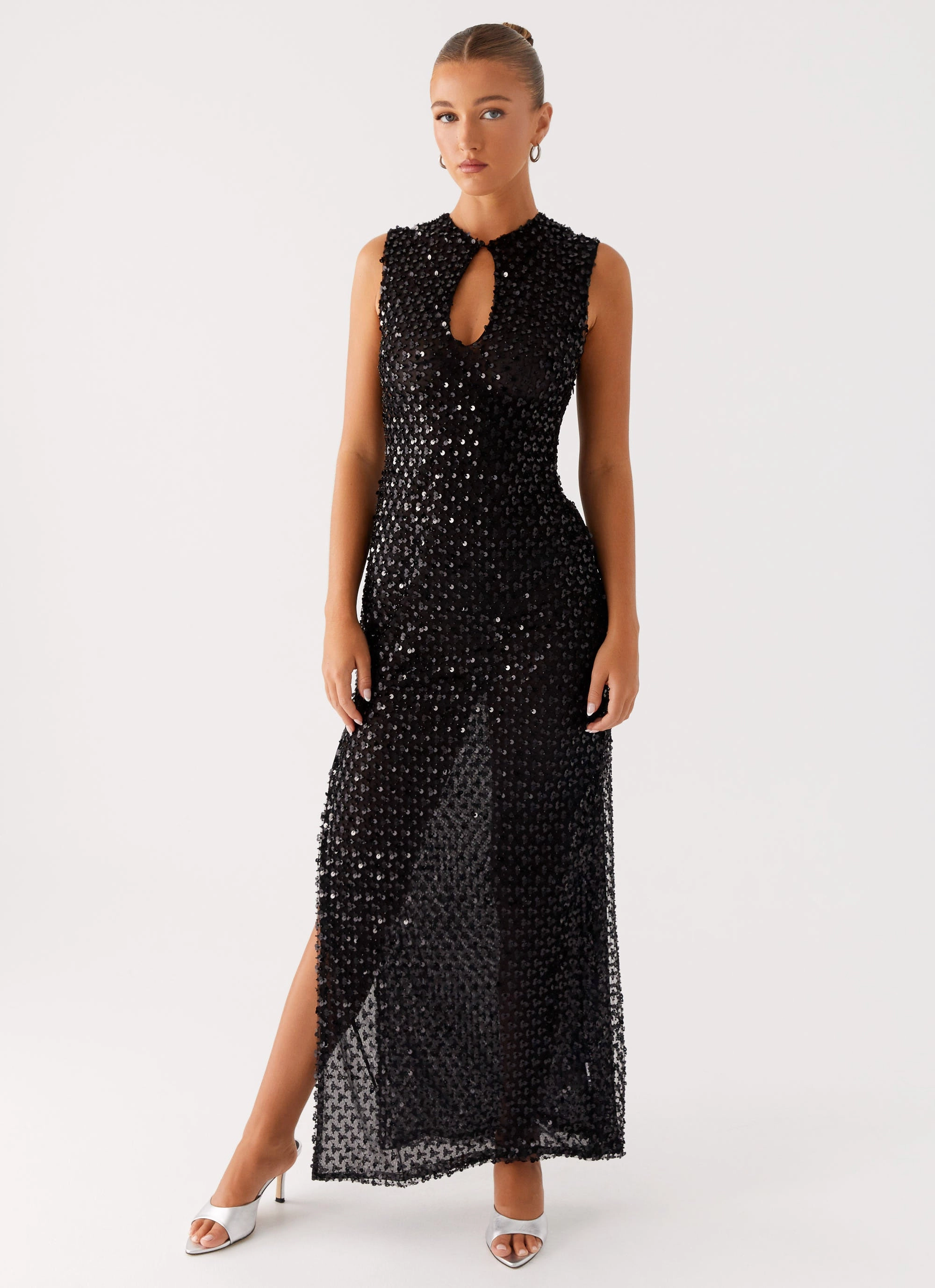 Work-Ready Look Kore Sequin Maxi Dress - Black