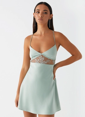 Korren Lace Mini Dress - Sage Eye Appeal