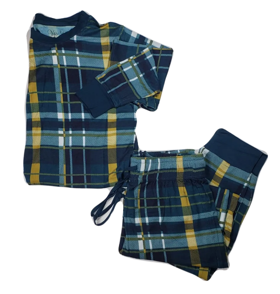 Kozi & Co Hunter & Gold Plaid Men's Pajama Set