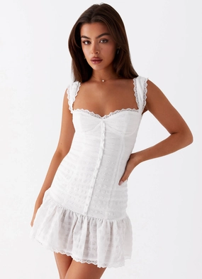 Cozy Flex Sheer Layer Kristina Mini Dress - White