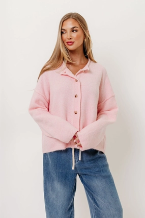 Breathable3DKnit RelaxedFit Kyla Cardigan Sweater in Ballet