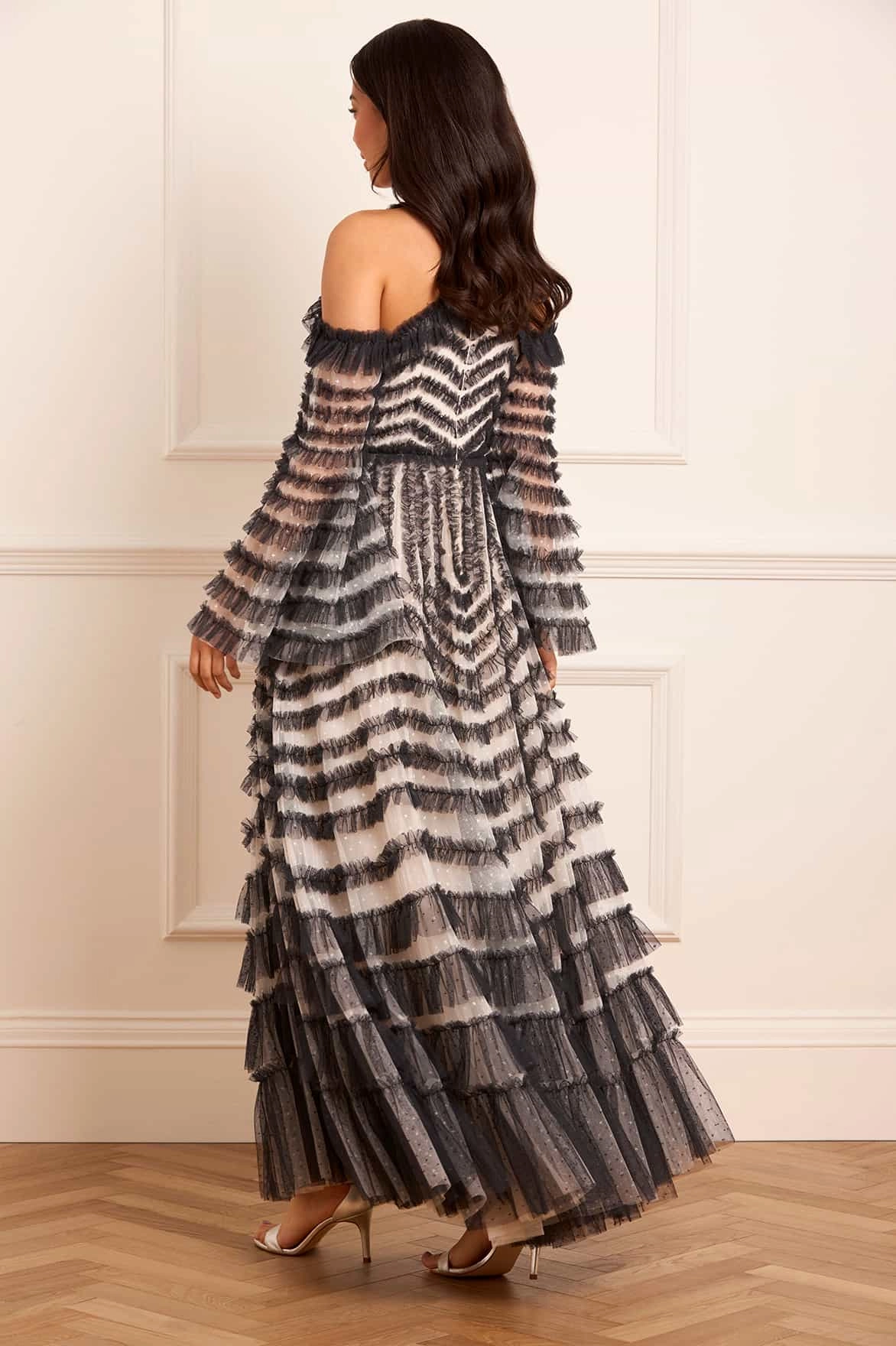 La Vie En Rose Off-Shoulder Gown Floral design Timeless Wear