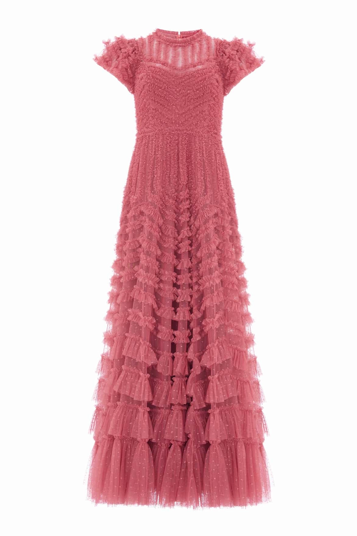 Pink Glow Playful touch La Vie En Rose Round Neck Short Sleeve Gown