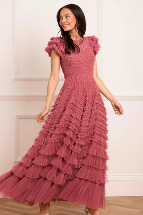 La Vie En Rose Round Neck Short Sleeve Gown Comfortable Layering