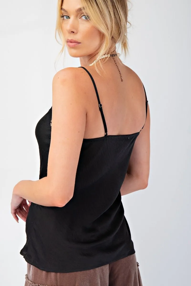 Lace Trim Satin Camisole