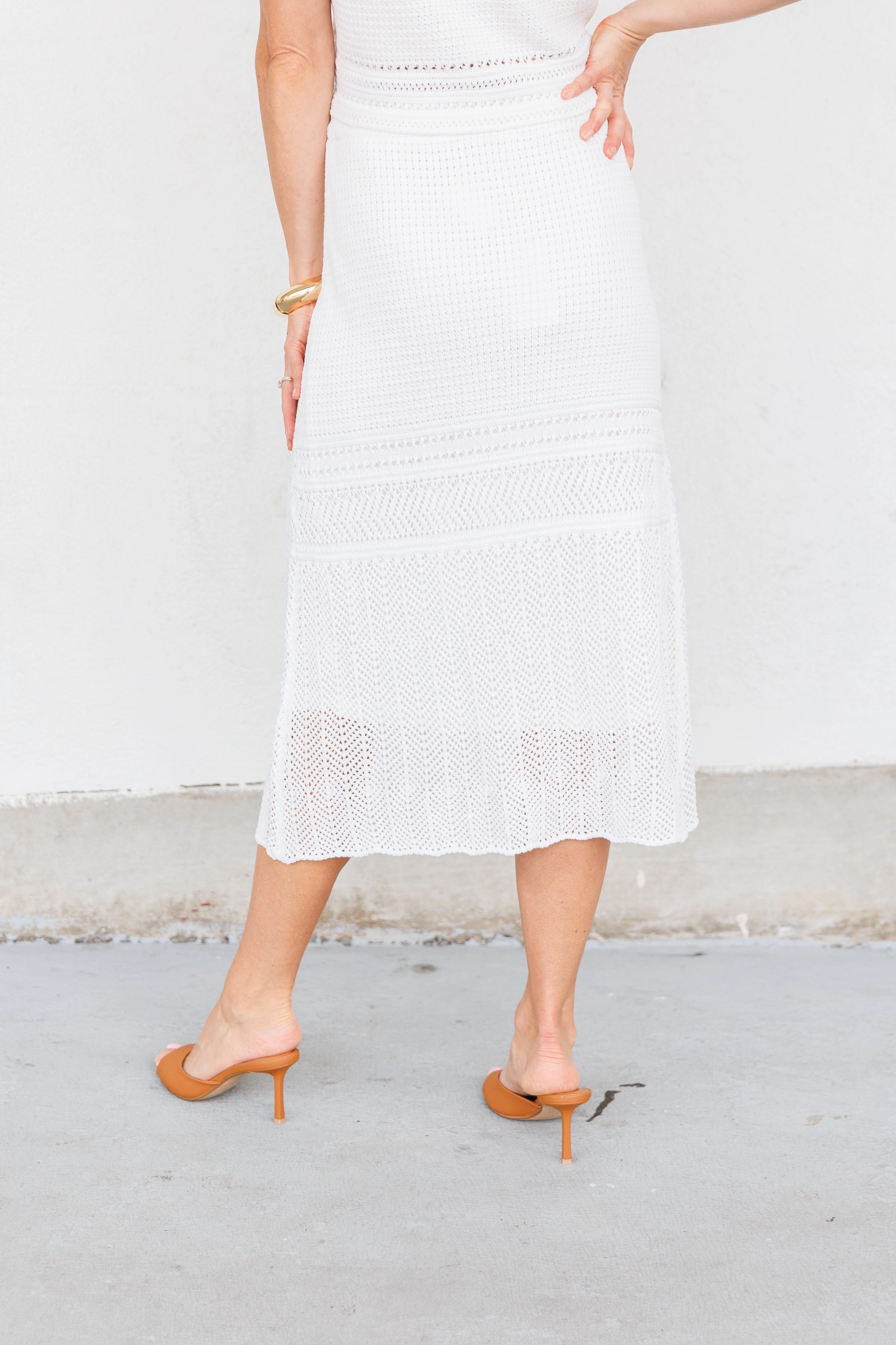 Designer Inspired BRYSON CROCHET MIDI SKIRT
