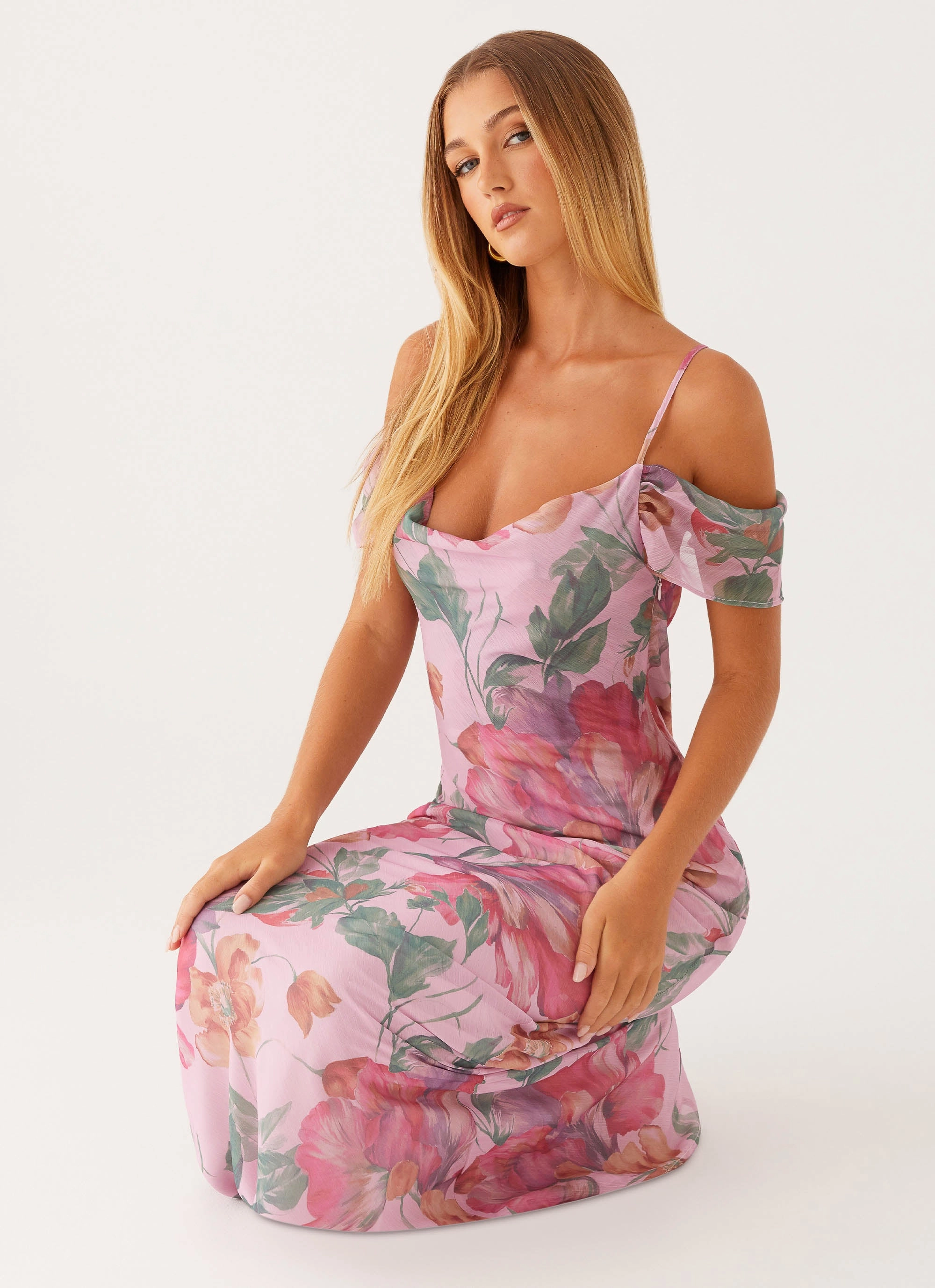 warm tones Seline Maxi Dress - Pink Floral