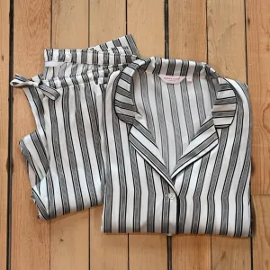 Ladies Pajamas Brindisi Black & White Silk