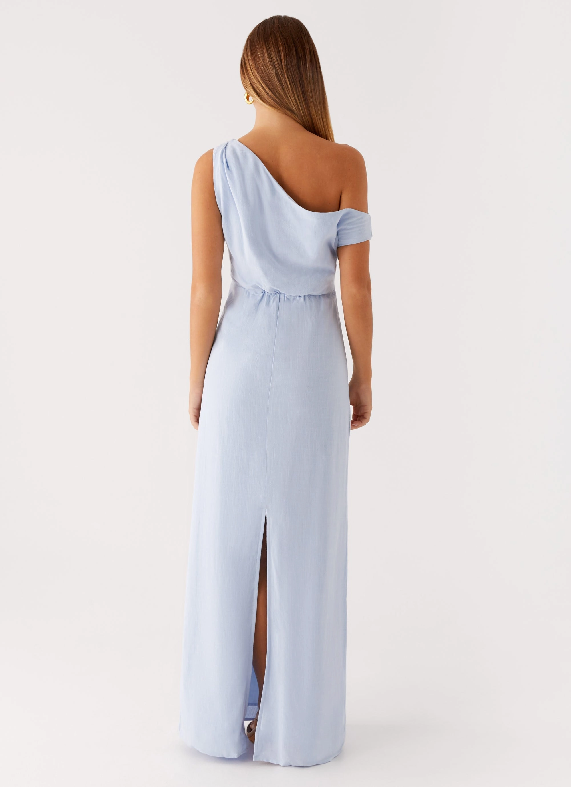 Lady Love Linen Maxi Dress - Blue LowProfileZipper Chic Layering