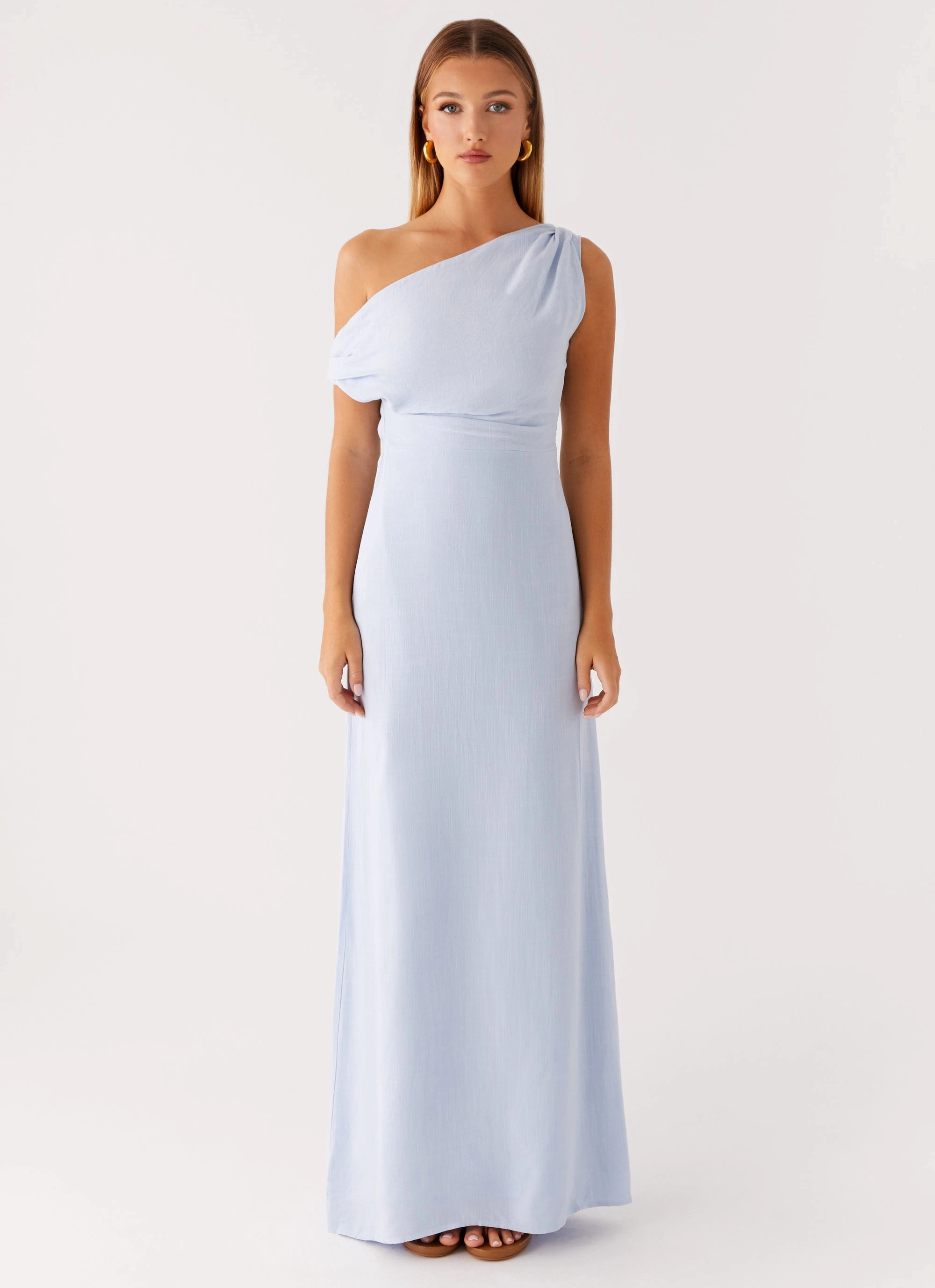 Lady Love Linen Maxi Dress - Blue Linen Soft