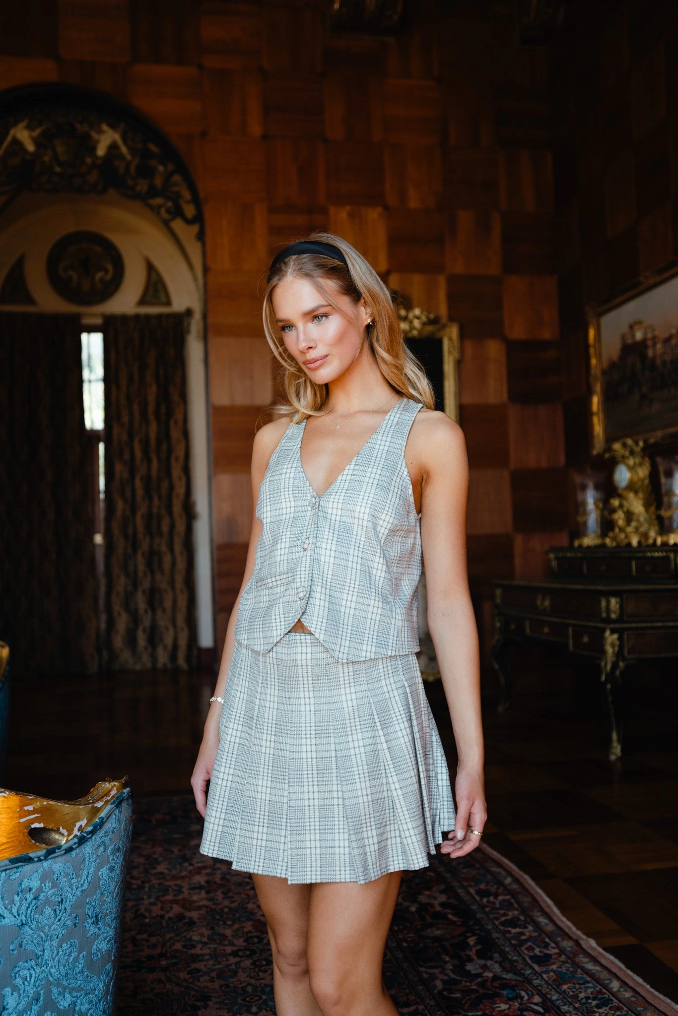 Custom made Sloane Mini Skirt Plaid - Kensington