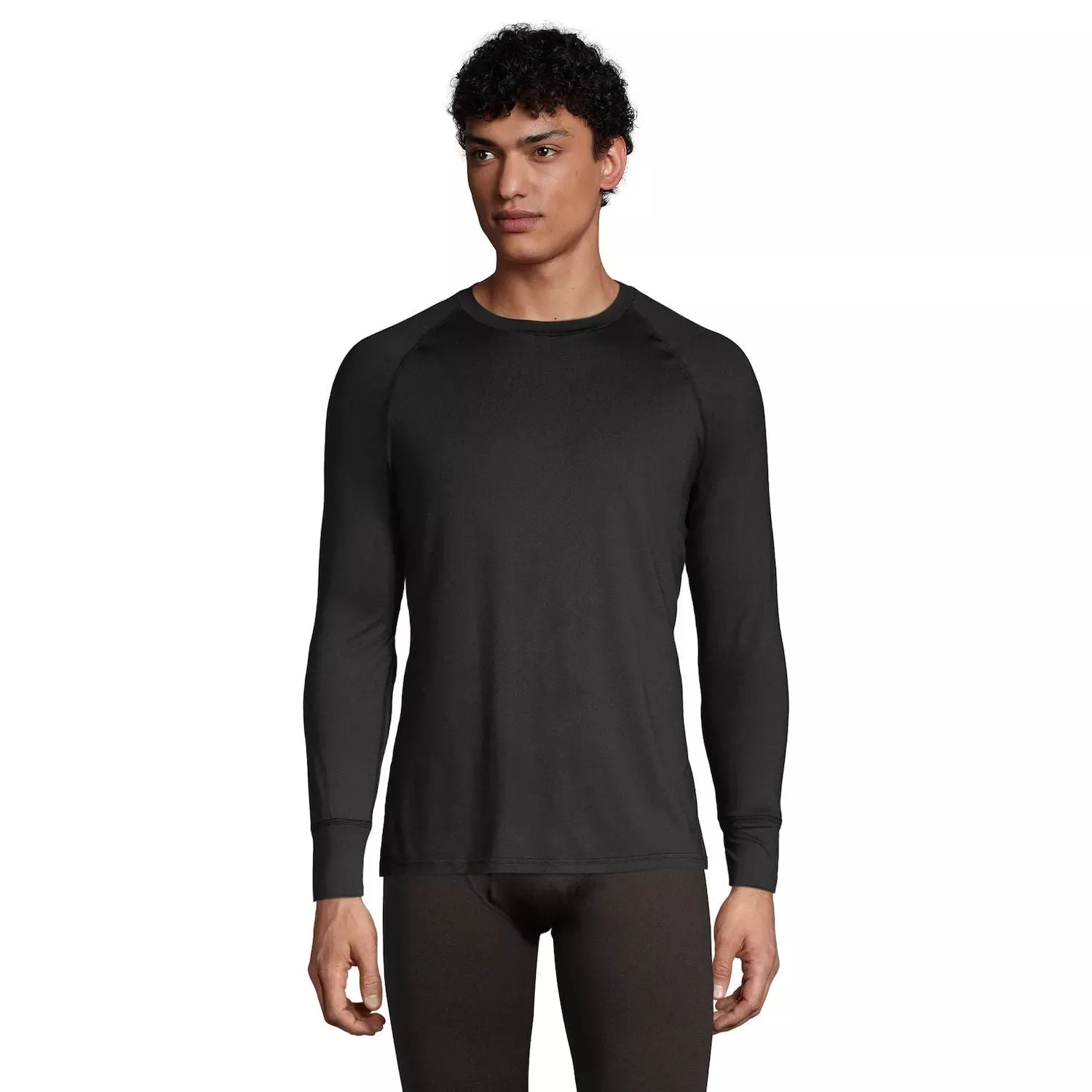 Lands End Men's Long Stretch Thermal Mask Underwear Crew Base Layer, Lands' End Top
