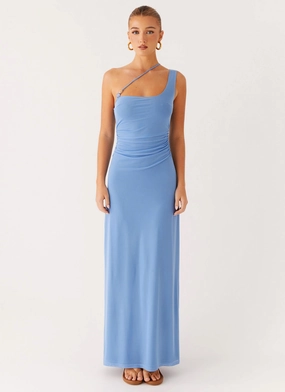 Larisa Maxi Dress - Cornflower Blue Relax Line Knit Cool