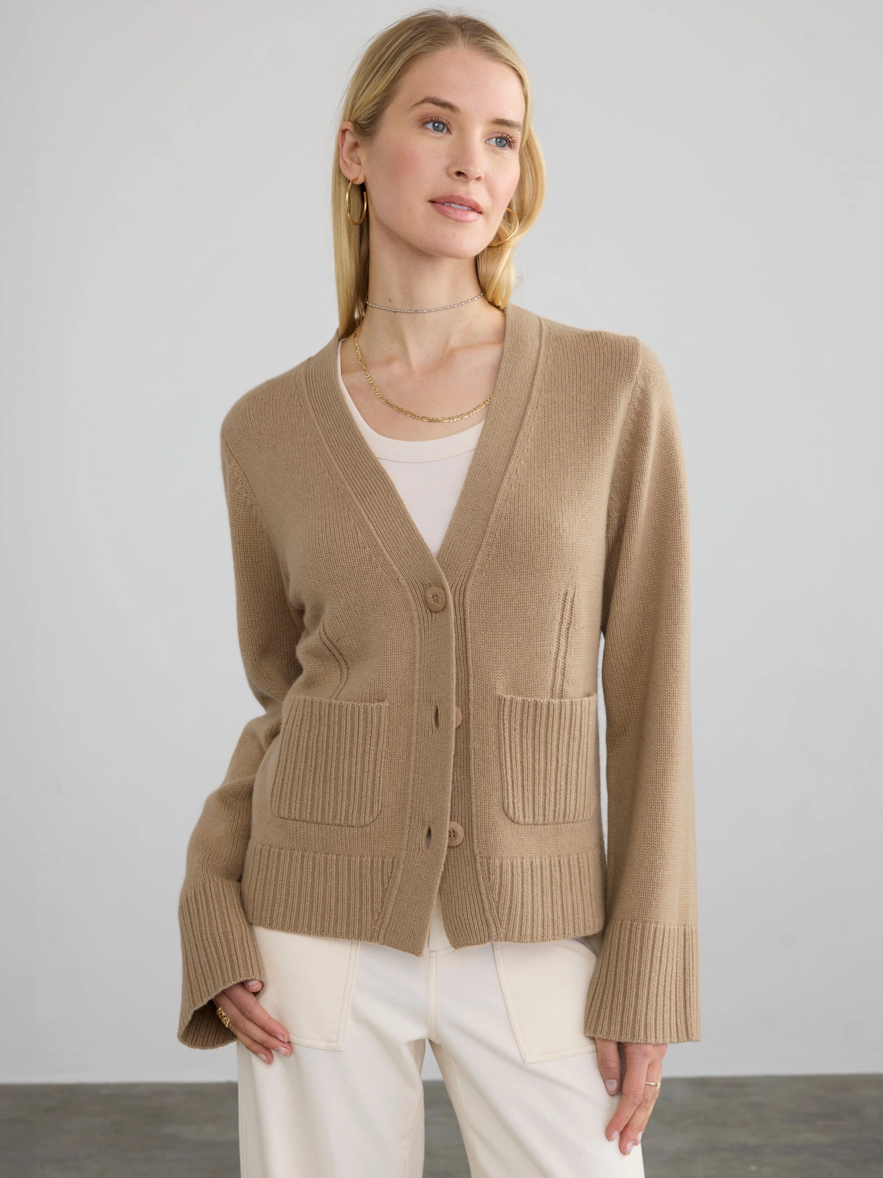 Flexible Ribbed Cuffs Cool Weather LARKSPUR CARDI