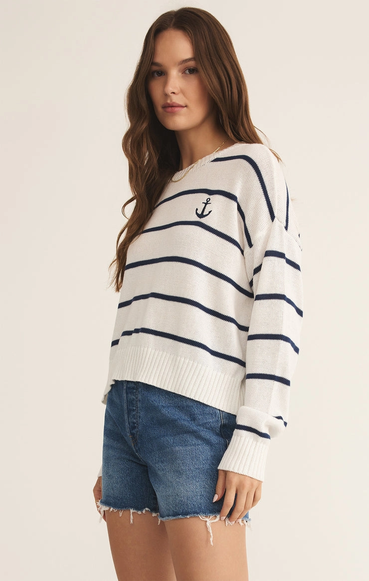 ANCHORS AWAY SWEATER Wide Shoulder Cut DroppedShoulder