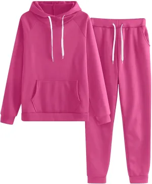 Lastesso Matching Lounge Set Relaxed Long Sleeve Sweatshirts 2 Piece Set Baggy Long Sweatpants Solid Loose Fit Sweatsuits