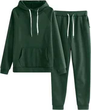 Lastesso Matching Lounge Set Relaxed Long Sleeve Sweatshirts 2 Piece Set Baggy Long Sweatpants Solid Loose Fit Sweatsuits