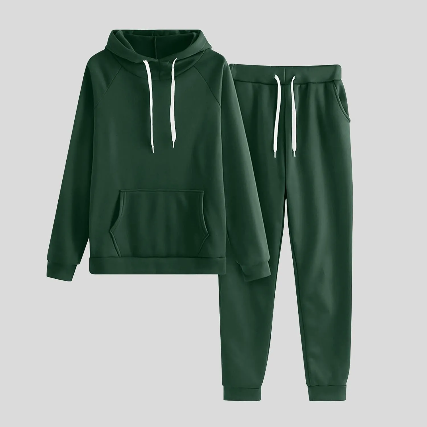 Lastesso Matching Lounge Set Relaxed Long Sleeve Sweatshirts 2 Piece Set Baggy Long Sweatpants Solid Loose Fit Sweatsuits