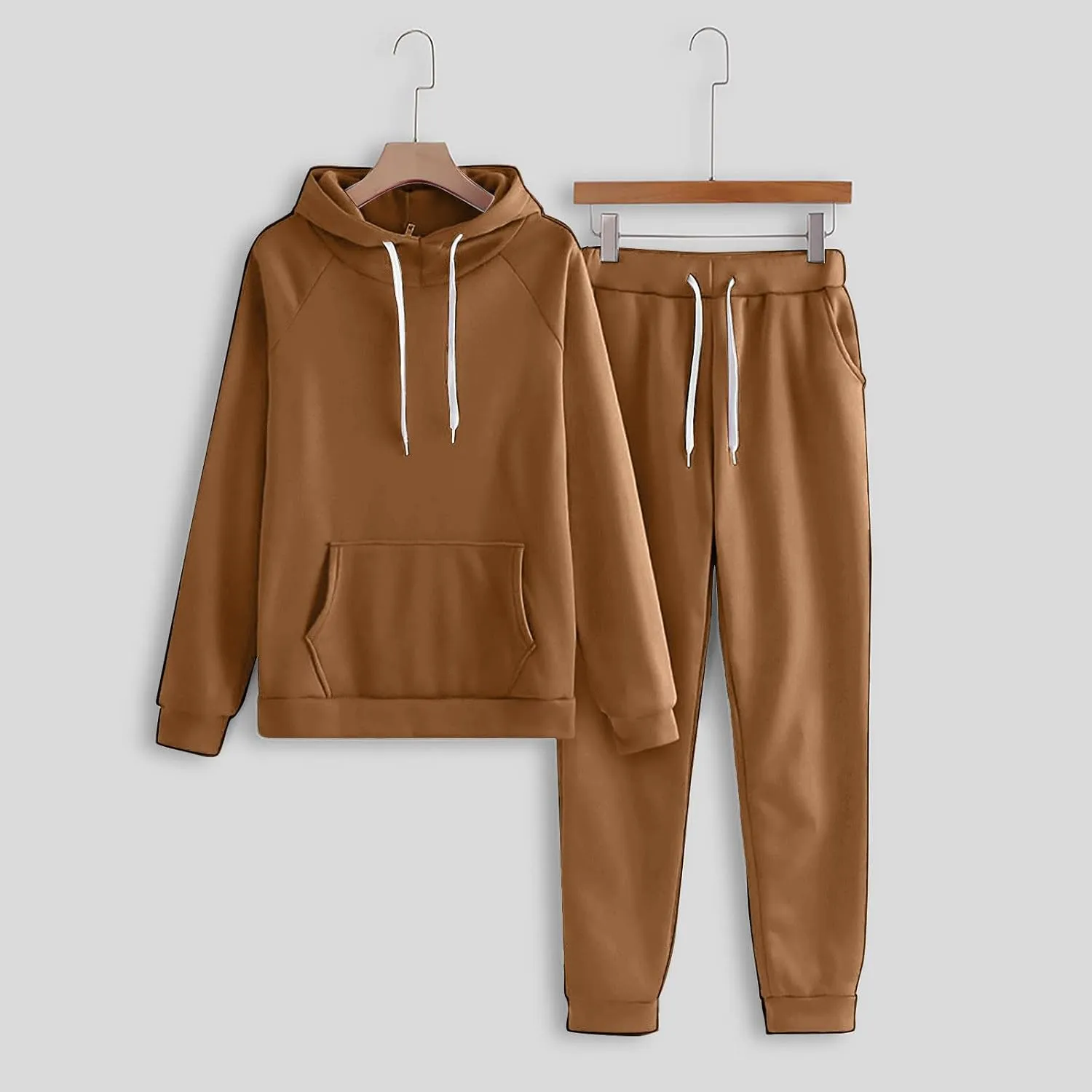 Lastesso Matching Lounge Set Relaxed Long Sleeve Sweatshirts 2 Piece Set Baggy Long Sweatpants Solid Loose Fit Sweatsuits