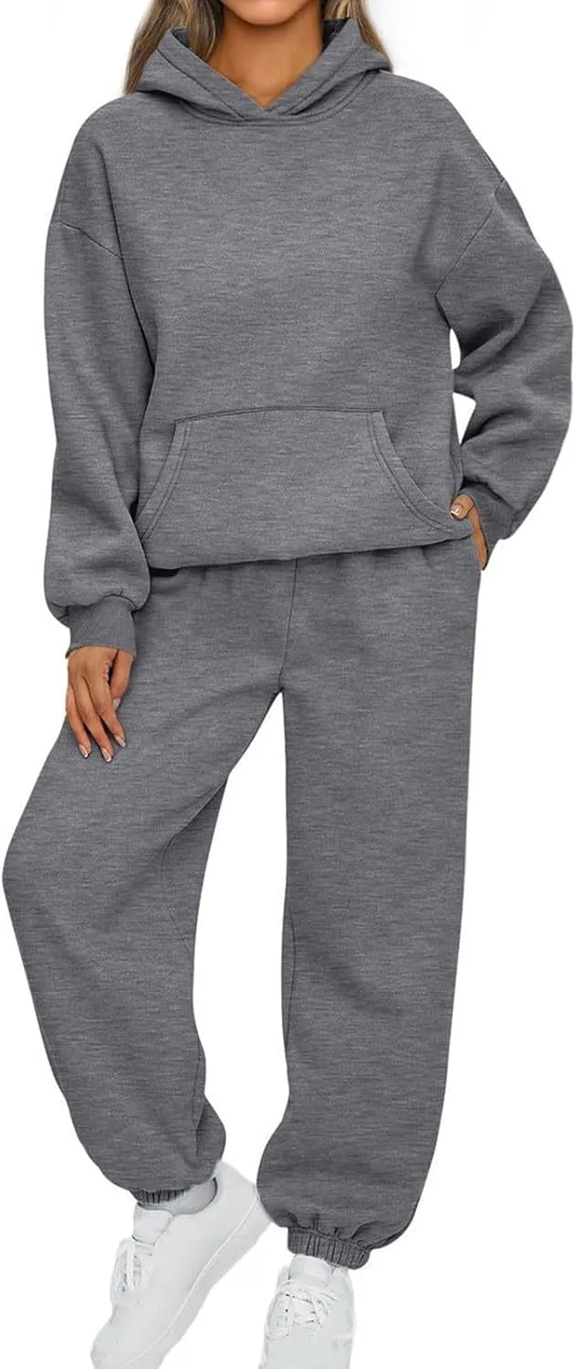 Lastesso Matching Sets Women Clothing Soft Fall Athletic Lounge Sweatsuits Sweatshirt Sweatpants 2 Piece Sets Tracksuits