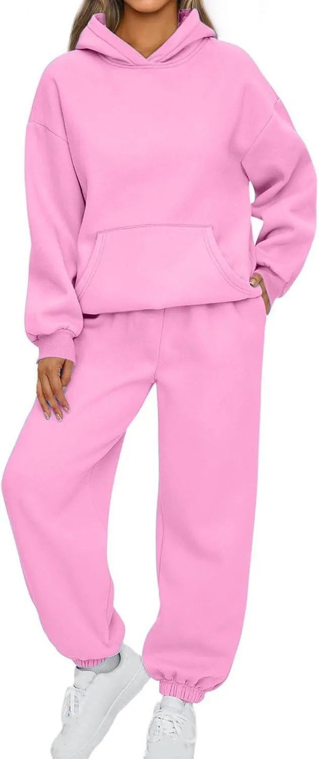 Lastesso Matching Sets Women Clothing Soft Fall Athletic Lounge Sweatsuits Sweatshirt Sweatpants 2 Piece Sets Tracksuits
