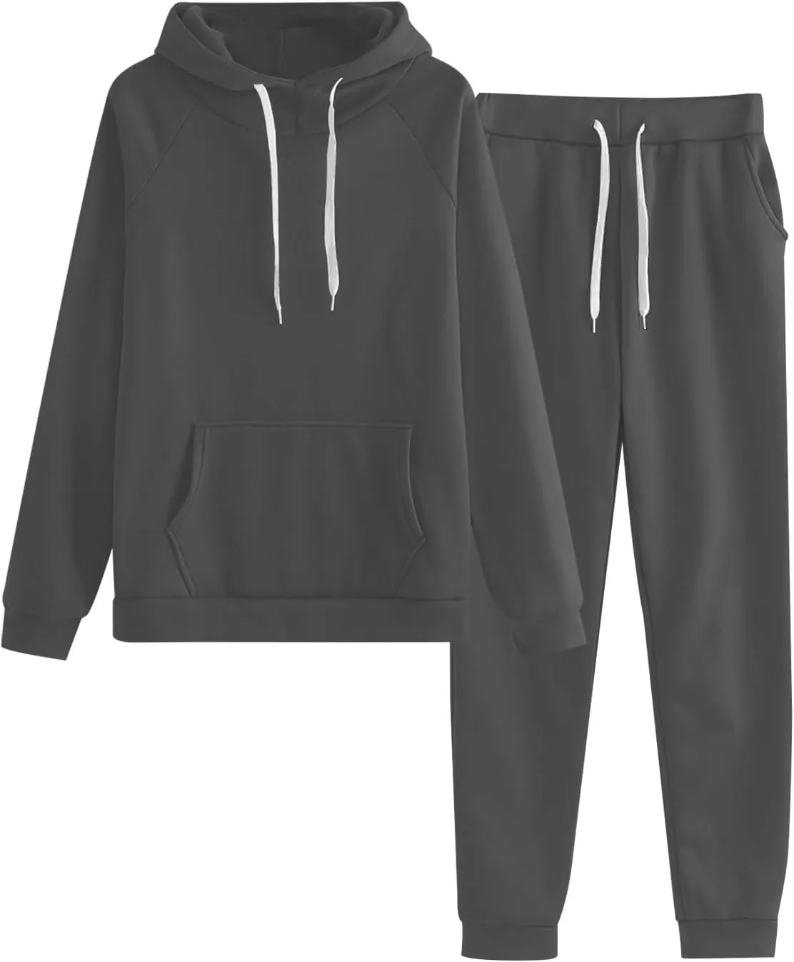 Lastesso Womens Loungewear Sets 2 Piece Plus Size Solid Color Drawstring Workout Sets Lightweight Sproty Tracksuit Outfits